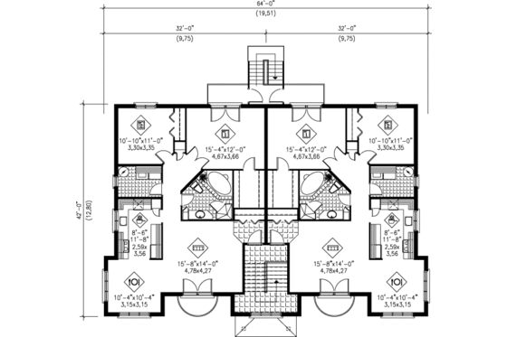 Floor Plan - Other Floor for European House Plan #25-307 - 2 bed, 1 bath