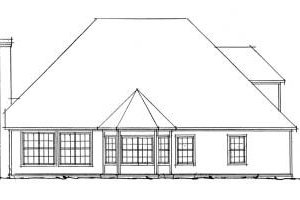 Exterior - Rear Elevation for Traditional House Plan #20-383 - 3 bed, 2.5 bath