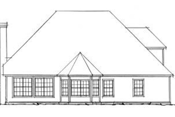 Exterior - Rear Elevation for Traditional House Plan #20-383 - 3 bed, 2.5 bath