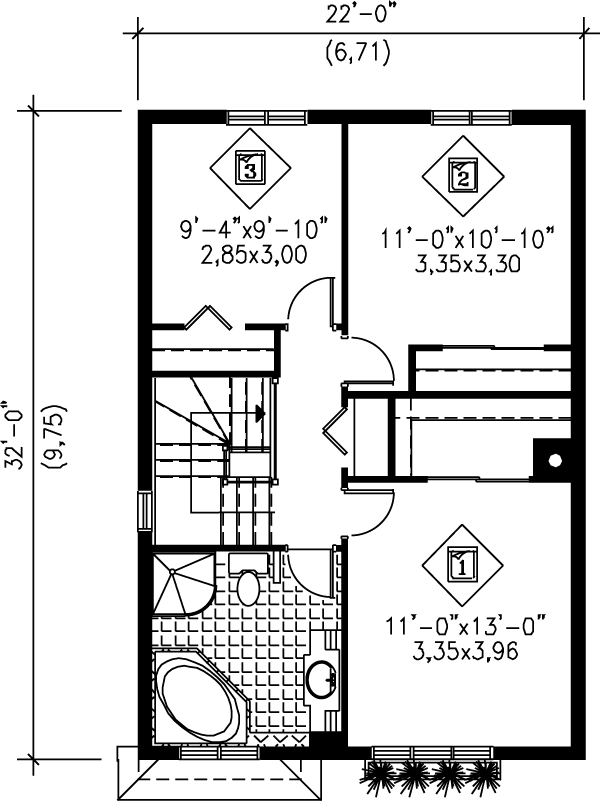 Dream House Plan - Traditional Floor Plan - Upper Floor Plan #25-261