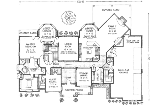 Floor Plan - Main Floor for European House Plan #310-523 - 5 bed, 4.5 bath