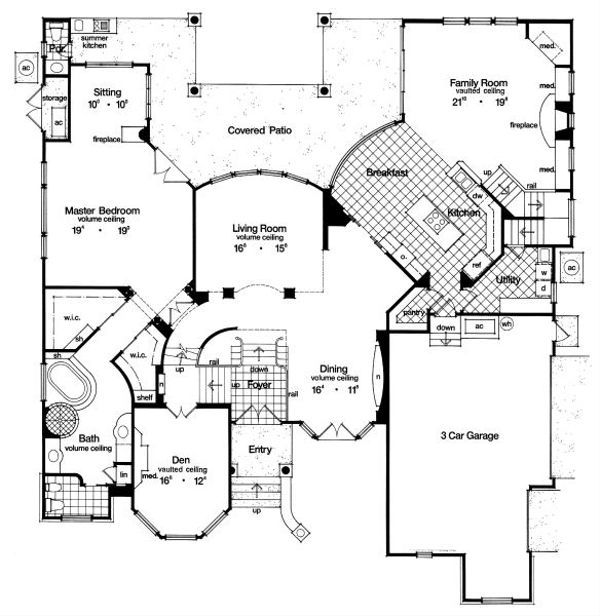 European Floor Plan - Main Floor Plan #417-423
