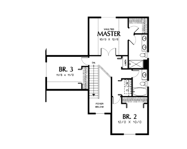 House Plan Design - Traditional Floor Plan - Upper Floor Plan #48-305
