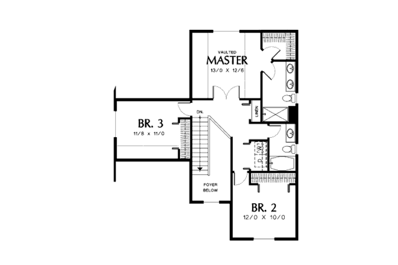 Home Plan - Floor Plan - Upper Floor for Traditional House Plan #48-305 - 3 bed, 2.5 bath