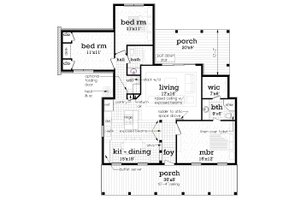 Floor Plan - Main Floor for Southern House Plan #45-614 - 3 bed, 2 bath