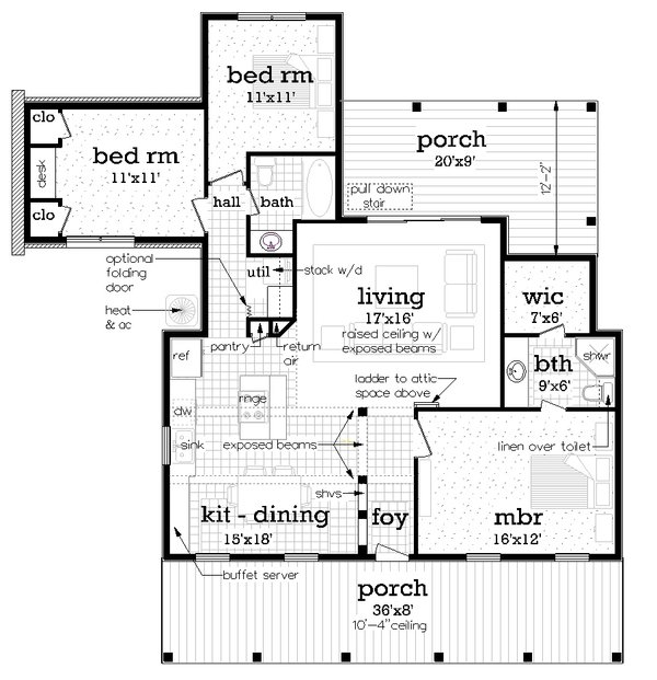 Southern Floor Plan - Main Floor Plan #45-614