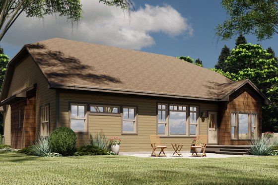 Exterior - Rear Elevation 2 for Craftsman House Plan #51-1184 - 3 bed, 2 bath