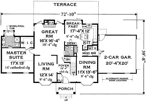 Colonial Floor Plan - Main Floor Plan #3-228