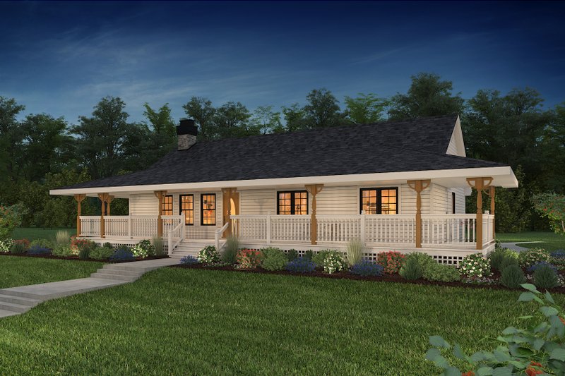 Farmhouse Style House Plan - 3 Beds 2 Baths 1514 Sq/Ft Plan #47-647