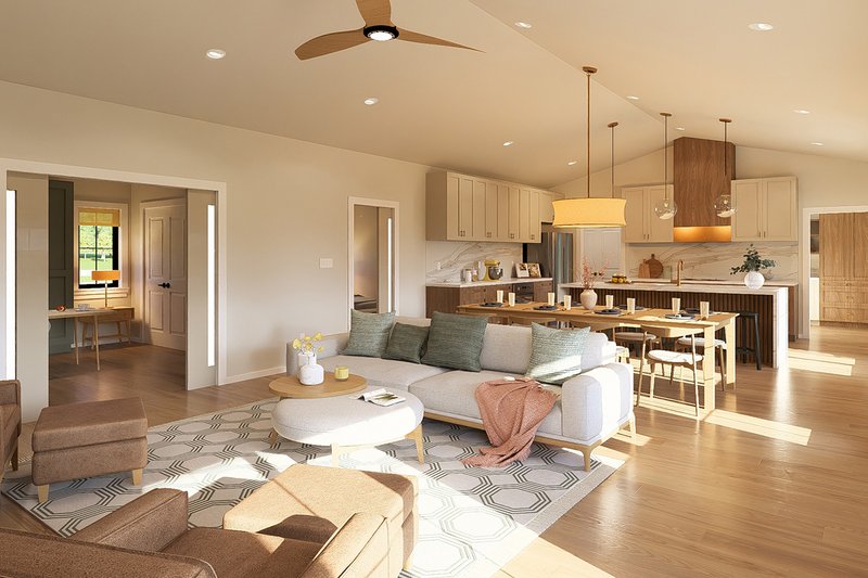 Dream House Plan - Interior - Family Room for Farmhouse House Plan #126-311 - 3 bed, 2.5 bath