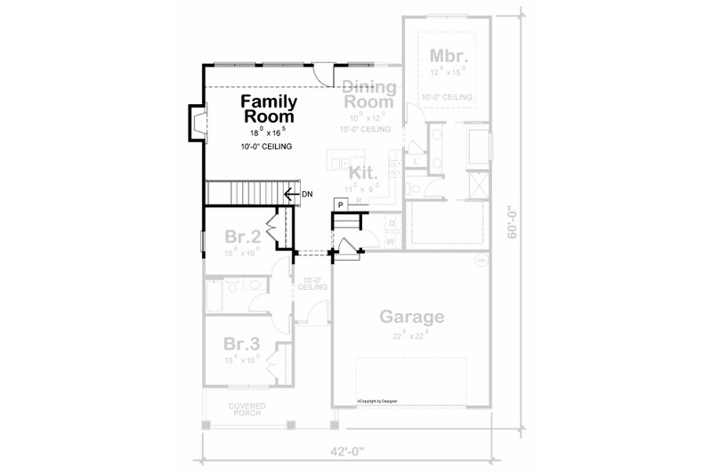 Dream House Plan - Floor Plan - Other Floor for Craftsman House Plan #20-2543 - 3 bed, 2 bath