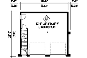 Floor Plan - Main Floor for Contemporary House Plan #25-4753 - 1 bed, 1 bath