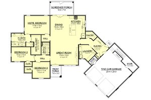 Floor Plan - Main Floor for European House Plan #430-168 - 3 bed, 2 bath