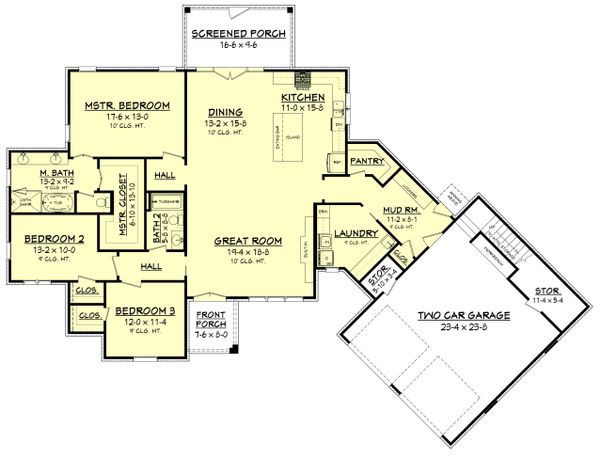 Architectural House Design - European Floor Plan - Main Floor Plan #430-168