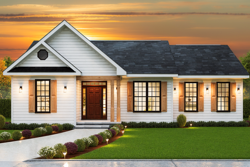 Traditional Style House Plan - 3 Beds 2 Baths 1426 Sq/Ft Plan #54-654