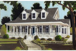 Colonial Exterior - Front Elevation Plan #3-253