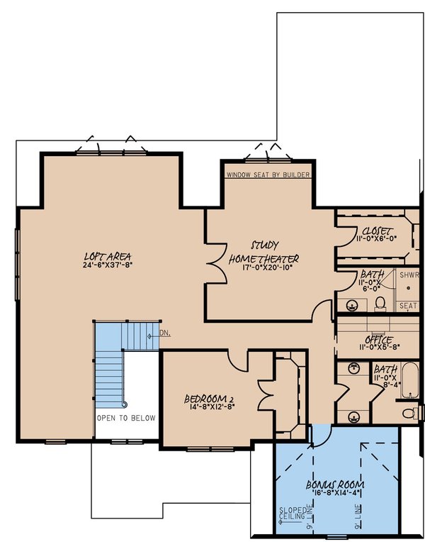 Craftsman Floor Plan - Upper Floor Plan #923-230