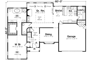 Floor Plan - Main Floor for Farmhouse House Plan #312-165 - 3 bed, 2.5 bath