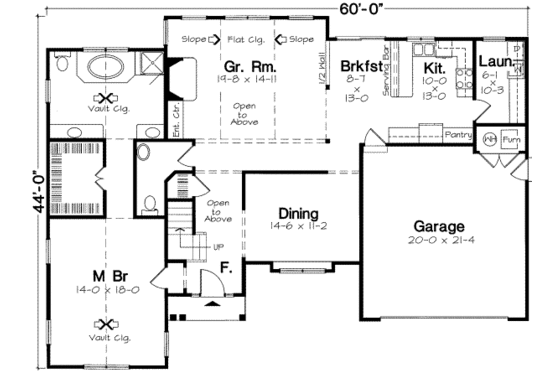 Floor Plan - Main Floor for Farmhouse House Plan #312-165 - 3 bed, 2.5 bath