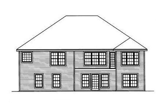 Exterior - Rear Elevation for Traditional House Plan #31-136 - 3 bed, 2 bath