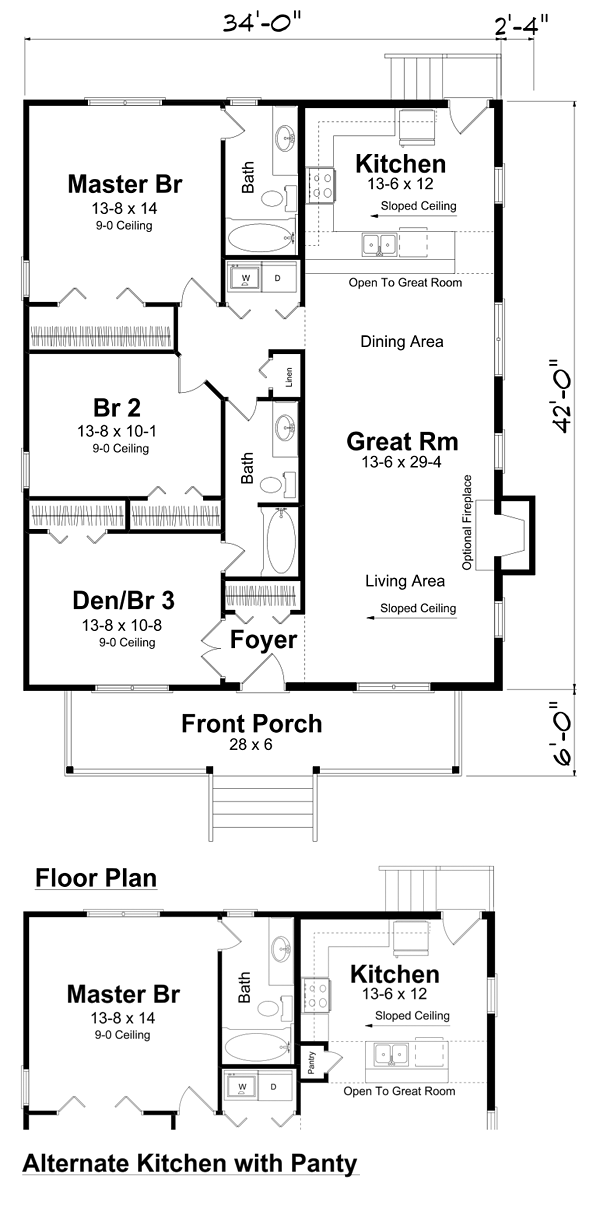 Farmhouse Floor Plan - Main Floor Plan #312-715