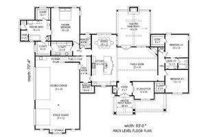 Floor Plan - Main Floor for European House Plan #932-11 - 4 bed, 3.5 bath