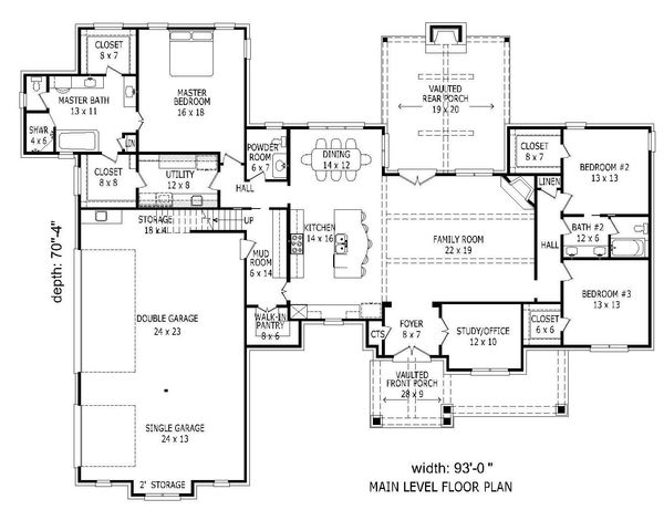 Home Plan - European Floor Plan - Main Floor Plan #932-11