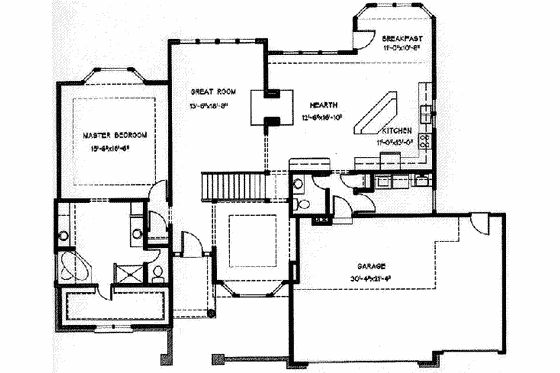 Floor Plan - Main Floor for European House Plan #6-191 - 4 bed, 3.5 bath