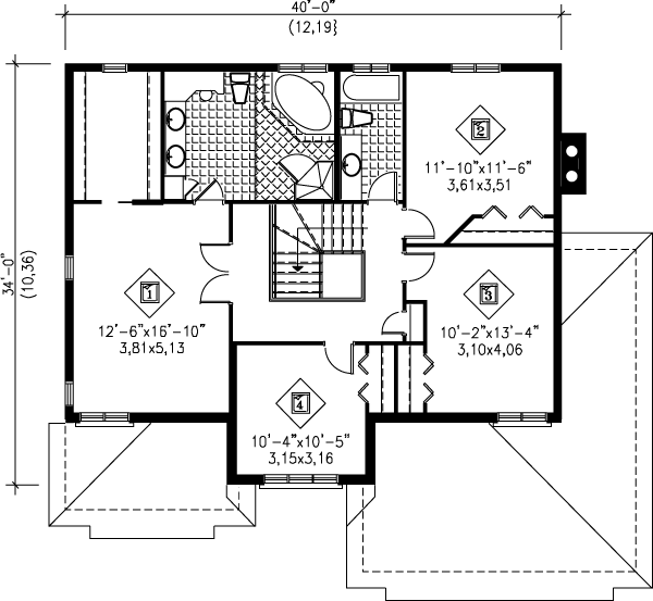 Dream House Plan - Contemporary Floor Plan - Upper Floor Plan #25-2049