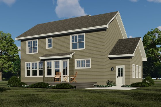 Exterior - Rear Elevation for Traditional House Plan #51-1201 - 3 bed, 2.5 bath