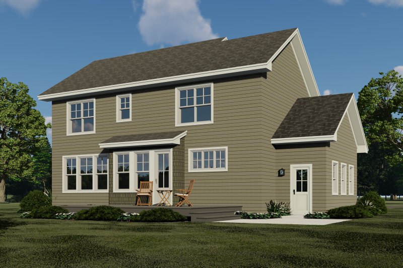 House Blueprint - Exterior - Rear Elevation for Traditional House Plan #51-1201 - 3 bed, 2.5 bath