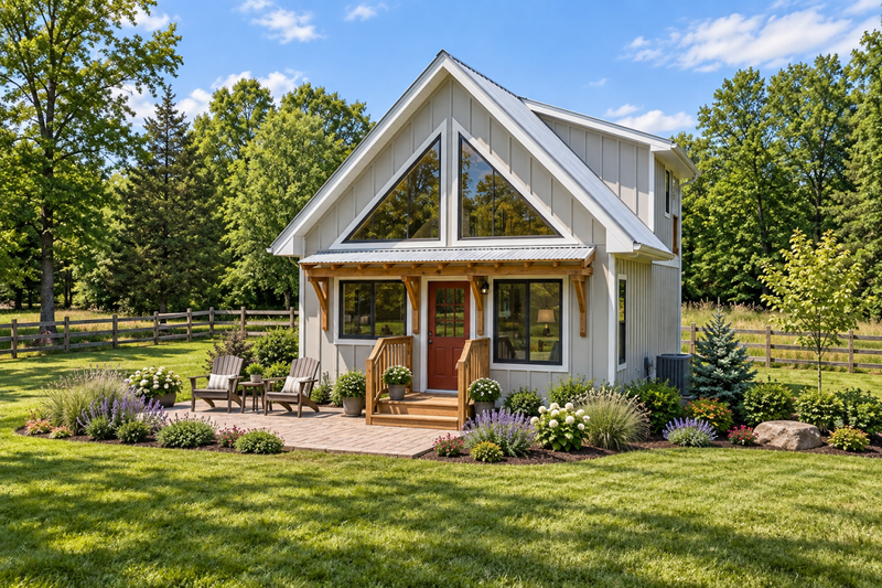 Home Plan - Exterior - Front Elevation 2 for Cabin House Plan #126-315 - 2 bed, 2 bath