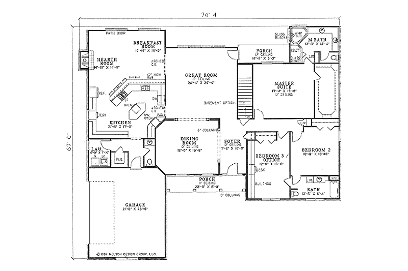 House Plan Design - Floor Plan - Main Floor for European House Plan #17-170 - 3 bed, 2.5 bath