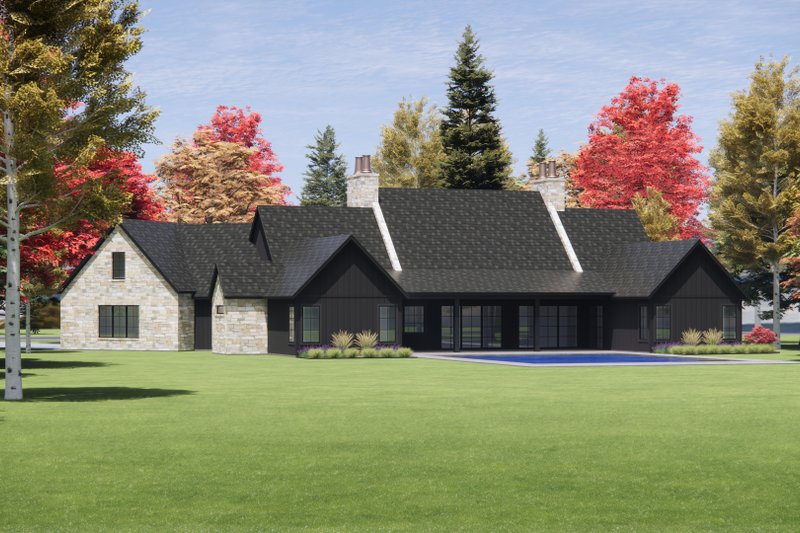 House Design - Exterior - Rear Elevation for European House Plan #1096-22 - 4 bed, 4.5 bath