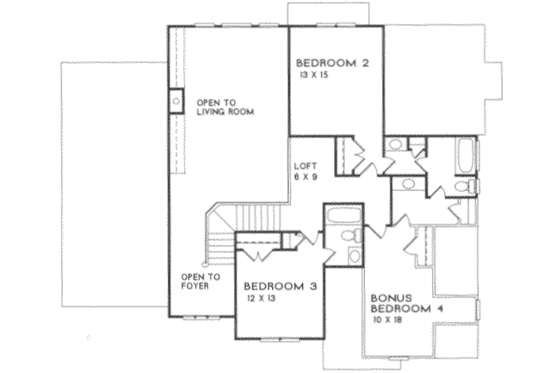 Architectural House Design - Floor Plan - Upper Floor for Traditional House Plan #129-102 - 4 bed, 3.5 bath