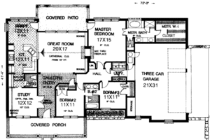 Floor Plan - Main Floor for Traditional House Plan #310-168 - 4 bed, 2.5 bath
