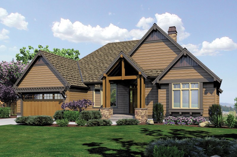 House Plan Design - Front View - 3600 square foot Craftsman Home