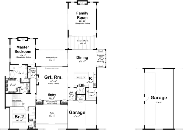 Architectural House Design - Floor Plan - Main Floor for Beach House Plan #455-768 - 6 bed, 6.5 bath