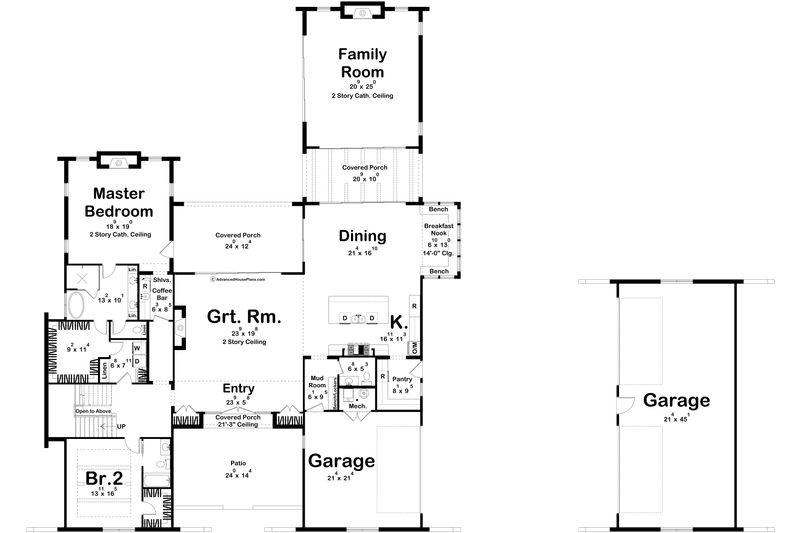 House Blueprint - Floor Plan - Main Floor for Beach House Plan #455-768 - 6 bed, 6.5 bath