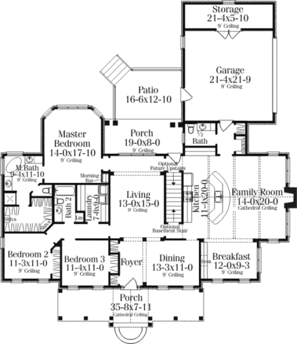 Dream House Plan - Southern Floor Plan - Main Floor Plan #406-101