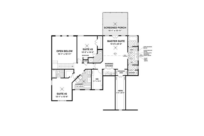Home Plan - Floor Plan - Upper Floor for Craftsman House Plan #56-642 - 4 bed, 4 bath