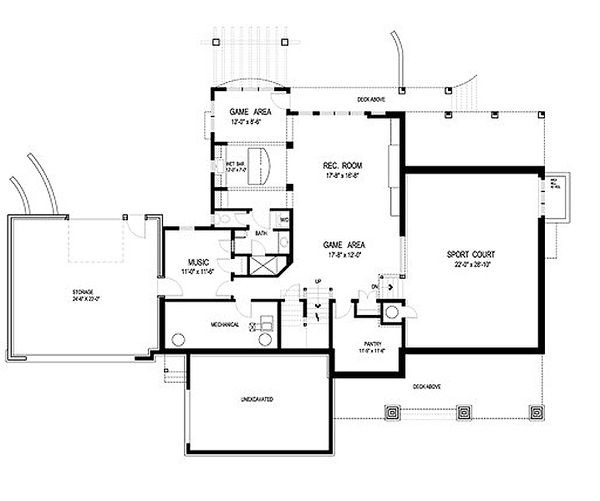 House Design - Traditional Floor Plan - Lower Floor Plan #56-604