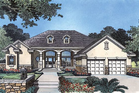 Exterior - Front Elevation for Traditional House Plan #417-216 - 4 bed, 3 bath