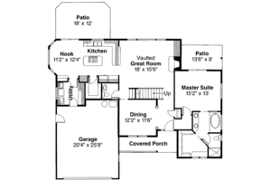 Floor Plan - Main Floor for Traditional House Plan #124-347 - 3 bed, 2.5 bath