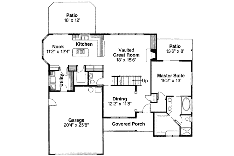 House Plan Design - Floor Plan - Main Floor for Traditional House Plan #124-347 - 3 bed, 2.5 bath