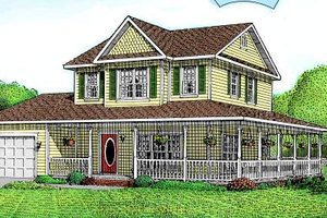 Country Exterior - Front Elevation Plan #11-212