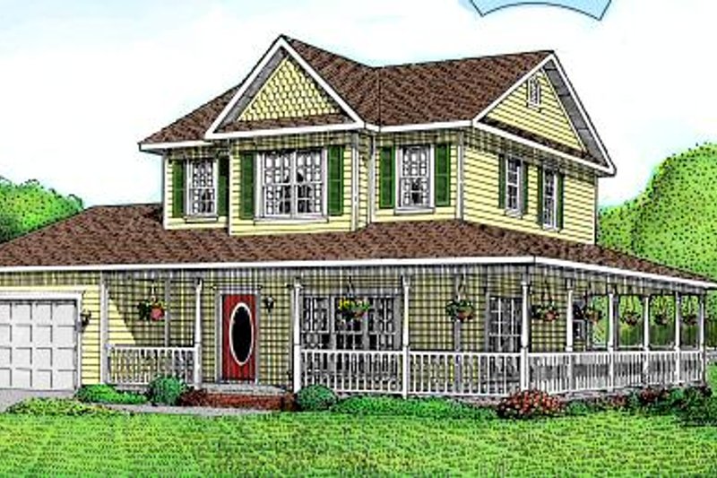 Country Style House Plan - 3 Beds 1.5 Baths 1399 Sq/Ft Plan #11-212