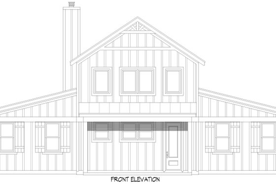 Exterior - Front Elevation 3 for Barndominium House Plan #932-1132 - 3 bed, 3.5 bath