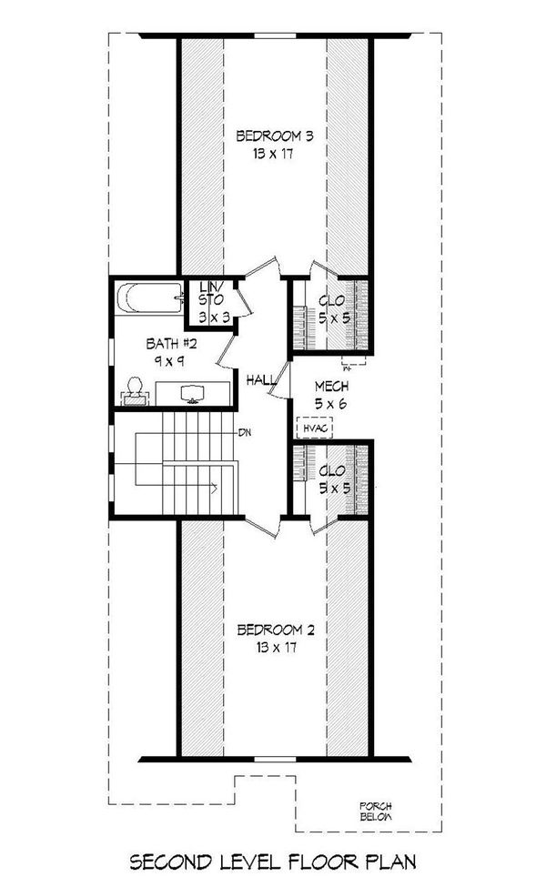 Country Floor Plan - Upper Floor Plan #932-20