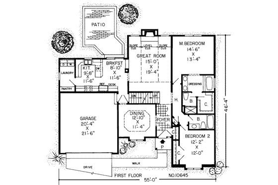 Floor Plan - Main Floor House Plan #312-187 - 4 bed, 3 bath